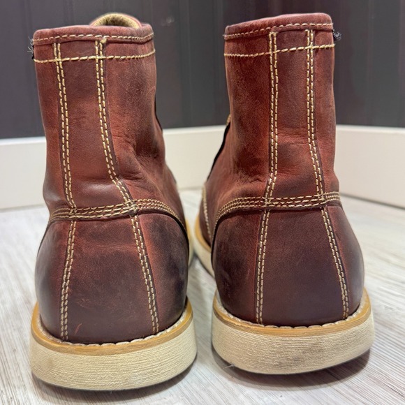 Eastland Loomis Moc Toe Boots Mens 11D Brown Leather Wedge Sole 7779-100